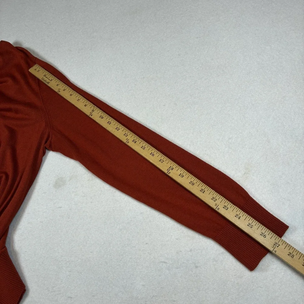 Banana Republic Mens L Rust Silk Linen V-Neck Sweater Quiet Luxury Preppy